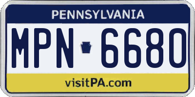 PA license plate MPN6680