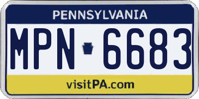 PA license plate MPN6683