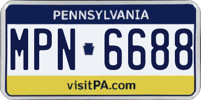 PA license plate MPN6688