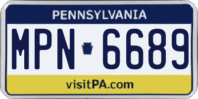 PA license plate MPN6689