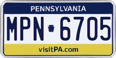 PA license plate MPN6705
