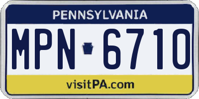 PA license plate MPN6710