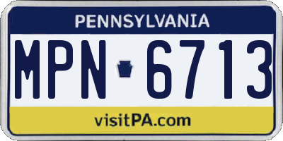 PA license plate MPN6713