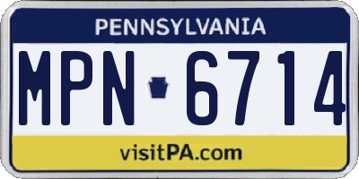 PA license plate MPN6714