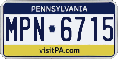 PA license plate MPN6715