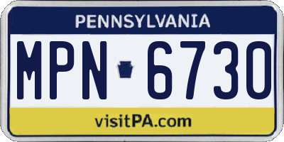 PA license plate MPN6730