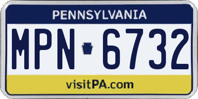 PA license plate MPN6732