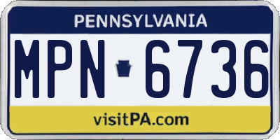 PA license plate MPN6736