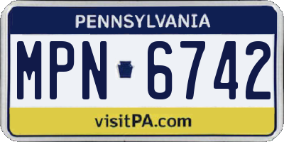 PA license plate MPN6742