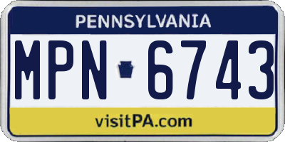 PA license plate MPN6743
