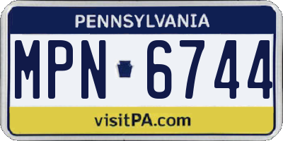 PA license plate MPN6744