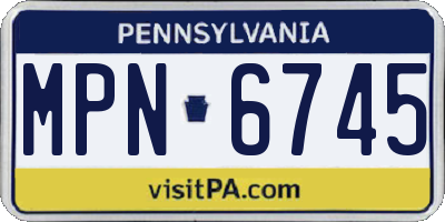 PA license plate MPN6745