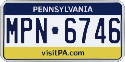PA license plate MPN6746