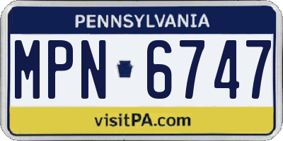 PA license plate MPN6747