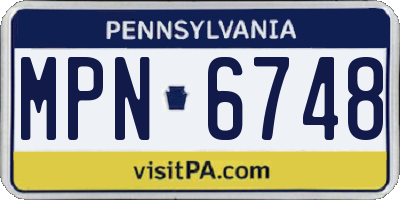 PA license plate MPN6748