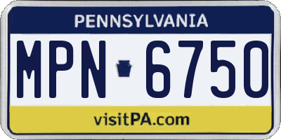 PA license plate MPN6750