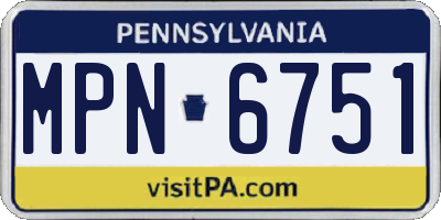 PA license plate MPN6751