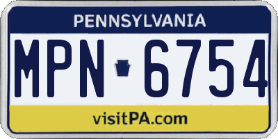 PA license plate MPN6754