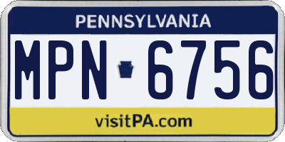 PA license plate MPN6756
