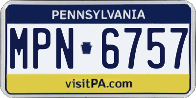 PA license plate MPN6757