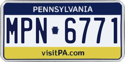 PA license plate MPN6771