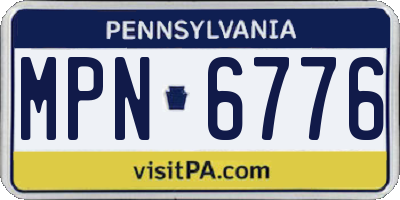 PA license plate MPN6776
