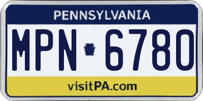 PA license plate MPN6780