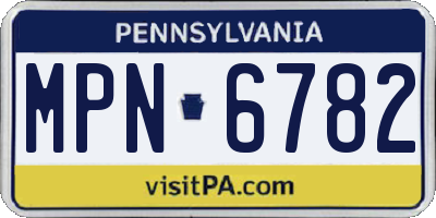 PA license plate MPN6782