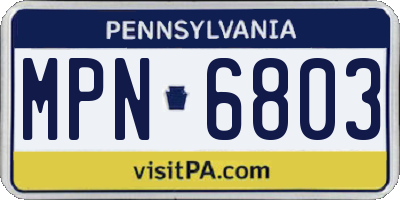 PA license plate MPN6803