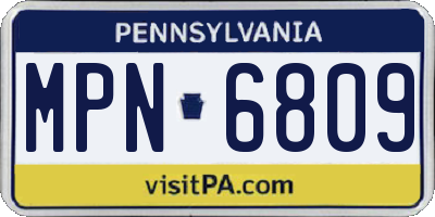 PA license plate MPN6809