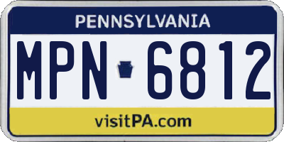 PA license plate MPN6812