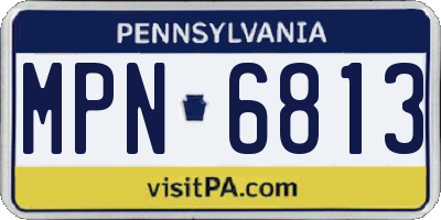 PA license plate MPN6813
