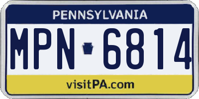 PA license plate MPN6814