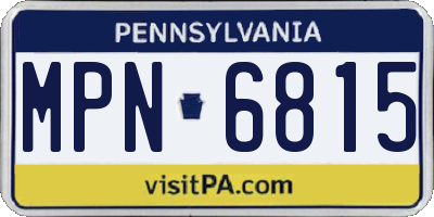 PA license plate MPN6815