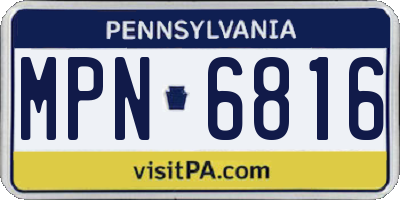 PA license plate MPN6816