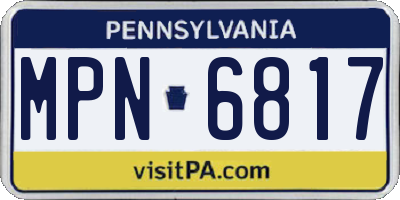 PA license plate MPN6817