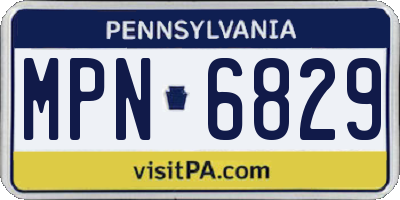 PA license plate MPN6829