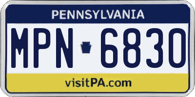 PA license plate MPN6830