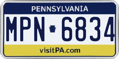 PA license plate MPN6834