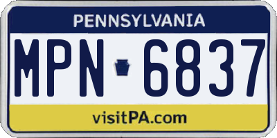 PA license plate MPN6837