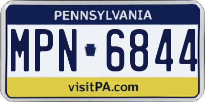 PA license plate MPN6844