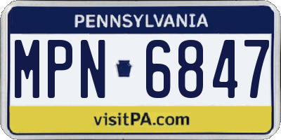 PA license plate MPN6847