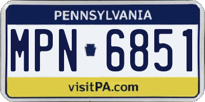 PA license plate MPN6851