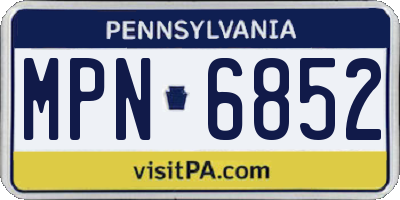 PA license plate MPN6852