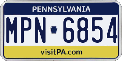 PA license plate MPN6854