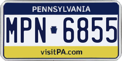 PA license plate MPN6855