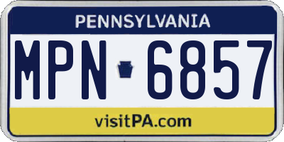 PA license plate MPN6857
