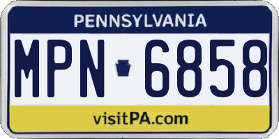PA license plate MPN6858