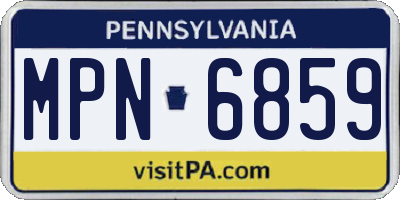 PA license plate MPN6859