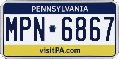 PA license plate MPN6867